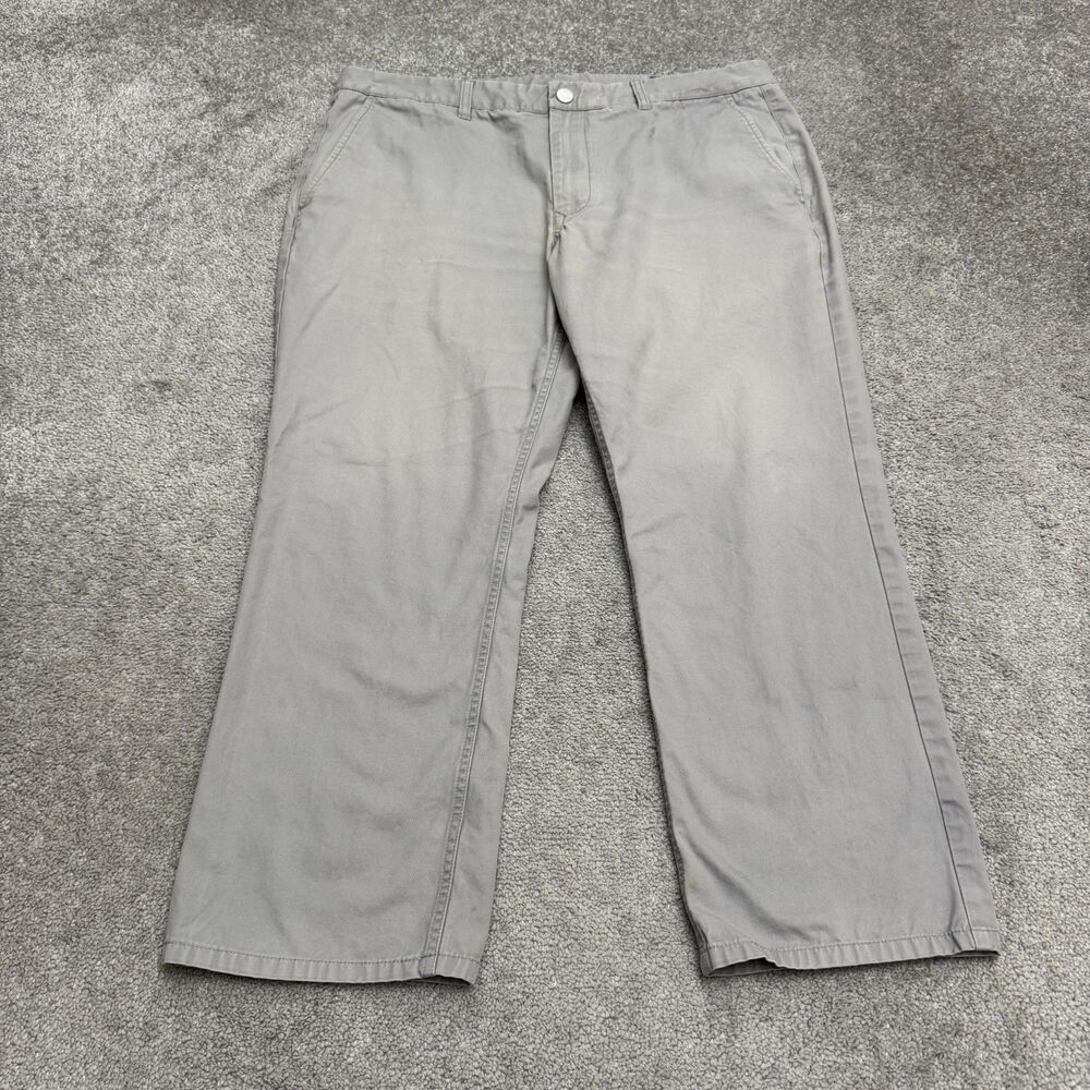 Bonobos Straight Leg Cotton Chino Pants Men 38x32 Gray Flat Front Casual Preppy